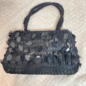 Y2K Black Mini Beaded Sequined Bag | Hoco Whimsigoth